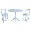 International Concepts 3 Piece Counter Height Dining Set in White