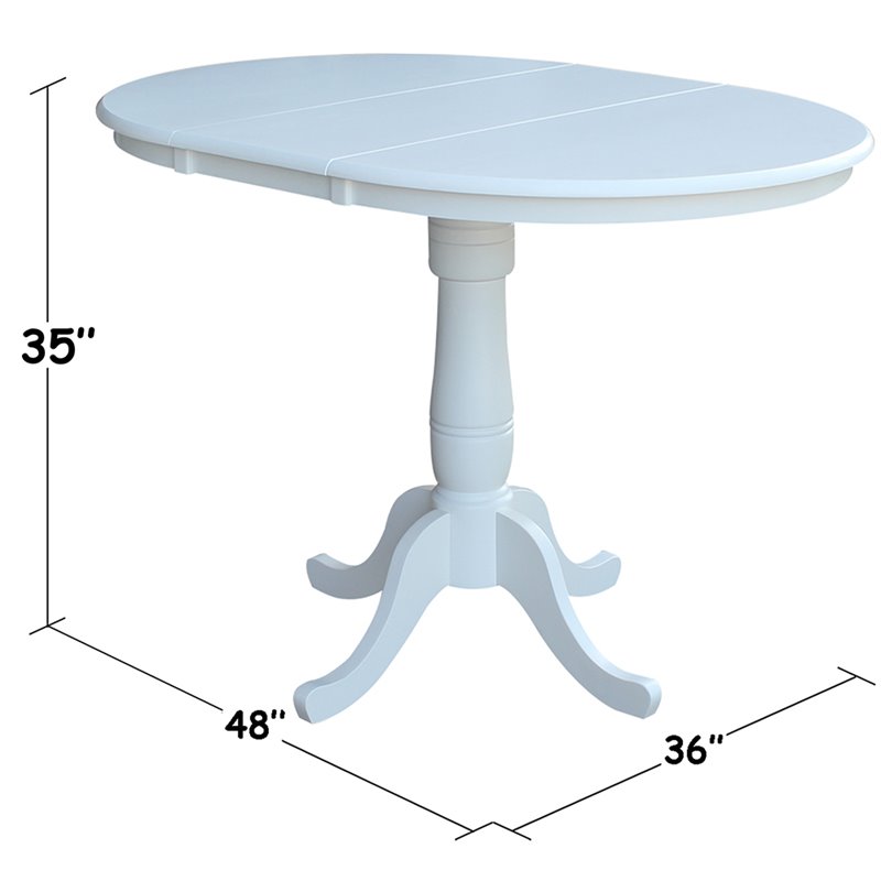International Concepts 3 Piece Counter Height Dining Set in White