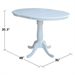 International Concepts Extendable Counter Height Dining Table in White