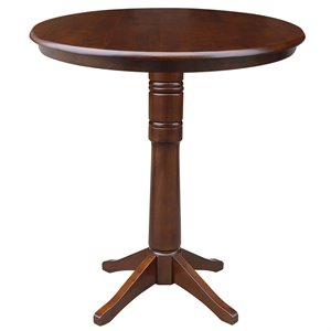 International Concepts 36&quot Round Pedestal Bar Height Table in Espresso