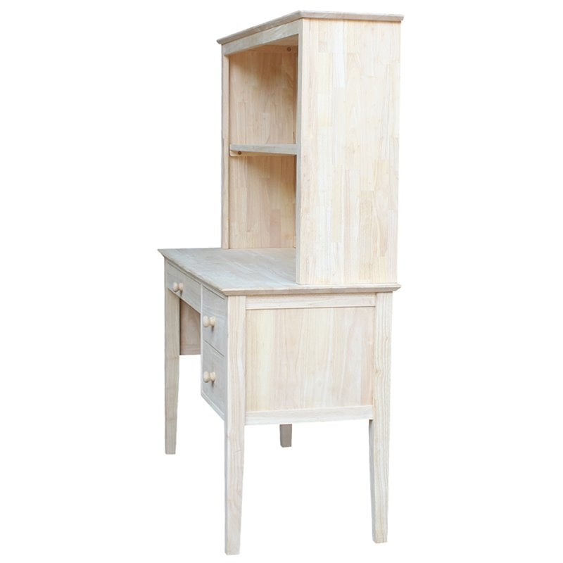 International Concepts Brooklyn Unfinished Writing Desk and Hutch