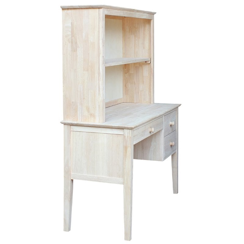 International Concepts Brooklyn Unfinished Writing Desk and Hutch