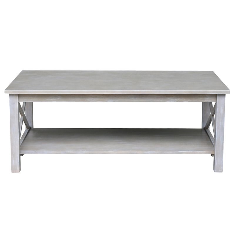 International Concepts Hampton Coffee Table in Washed Gray Taupe