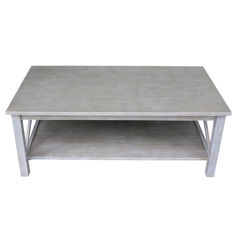 International Concepts Hampton Coffee Table in Washed Gray Taupe