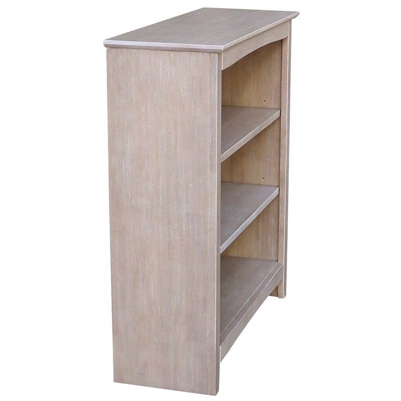 International Concepts Shaker 3 Shelf Bookcase in Washed Gray Taupe