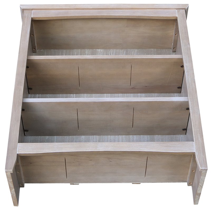 International Concepts Shaker 3 Shelf Bookcase in Washed Gray Taupe