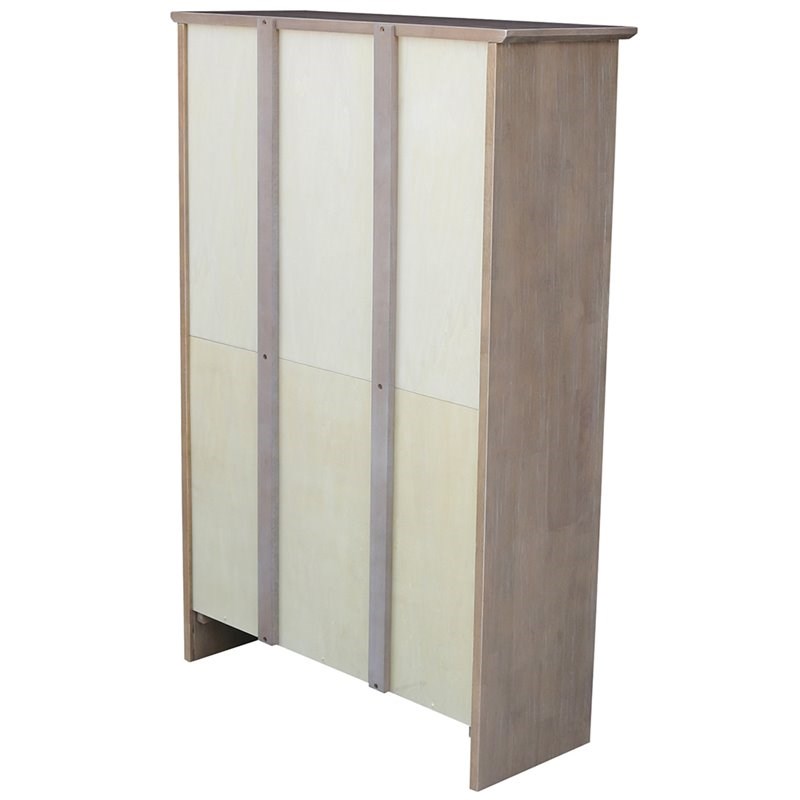 International Concepts Shaker 4 Shelf Bookcase in Washed Gray Taupe
