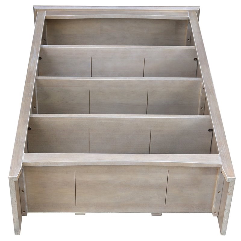 International Concepts Shaker 4 Shelf Bookcase in Washed Gray Taupe