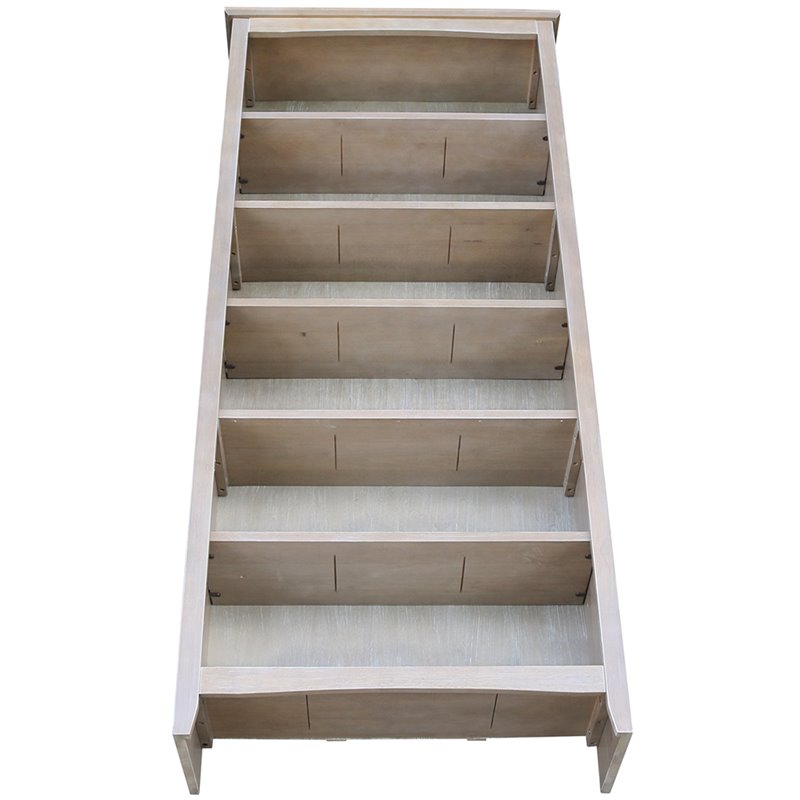 International Concepts Shaker 6 Shelf Bookcase in Washed Gray Taupe