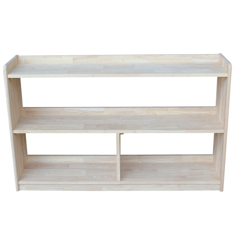 International Concepts Abby 2 Shelf Unfinished Wood Bookcase