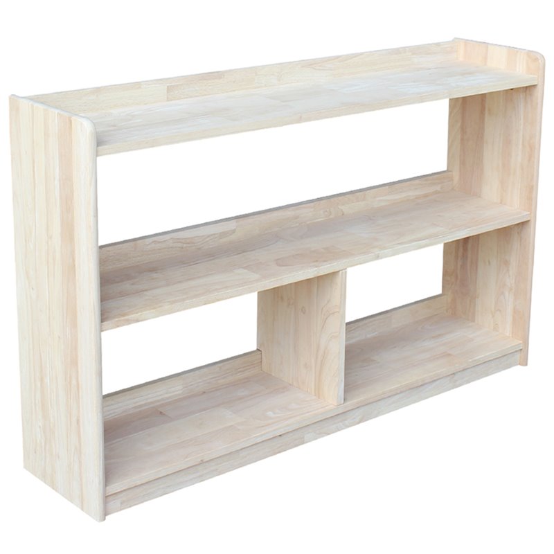 International Concepts Abby 2 Shelf Unfinished Wood Bookcase