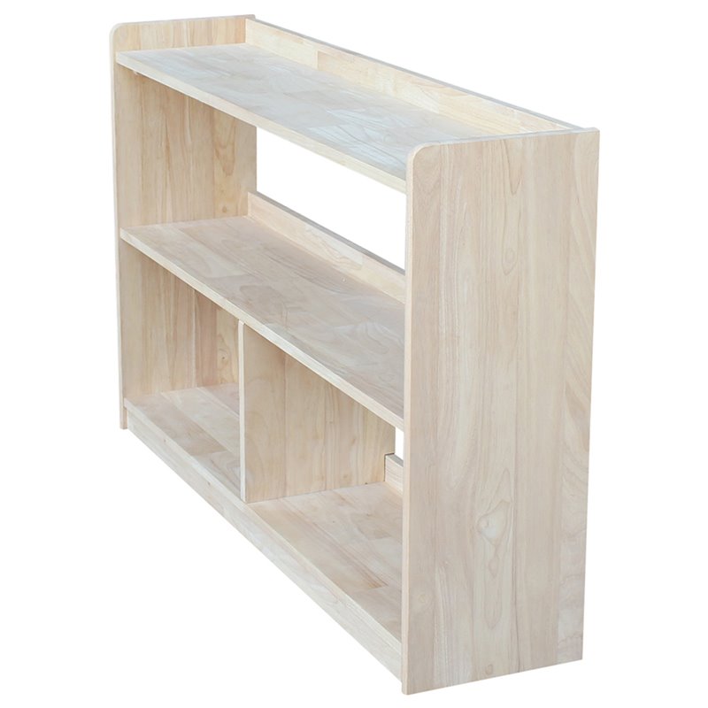 International Concepts Abby 2 Shelf Unfinished Wood Bookcase