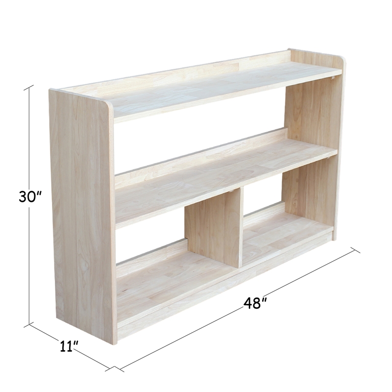 International Concepts Abby 2 Shelf Unfinished Wood Bookcase