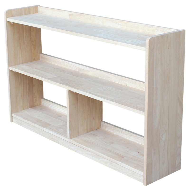 International Concepts Abby 2 Shelf Unfinished Wood Bookcase