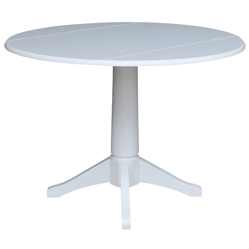 International Concepts Drop Leaf Dining Table in White
