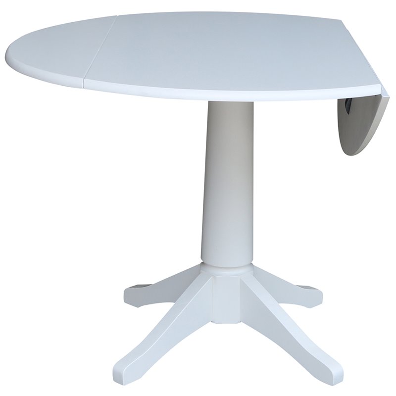 International Concepts Drop Leaf Dining Table in White
