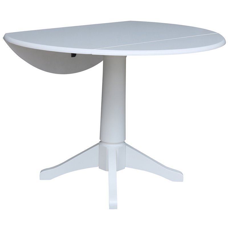 International Concepts Drop Leaf Dining Table in White