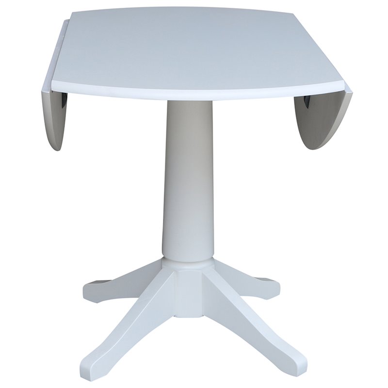 International Concepts Drop Leaf Dining Table in White