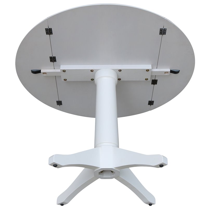 International Concepts Drop Leaf Dining Table in White