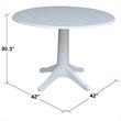 International Concepts Drop Leaf Dining Table in White