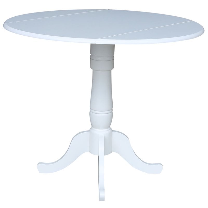 International Concepts Drop Leaf Counter Height Dining Table in White