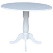 International Concepts Drop Leaf Counter Height Dining Table in White