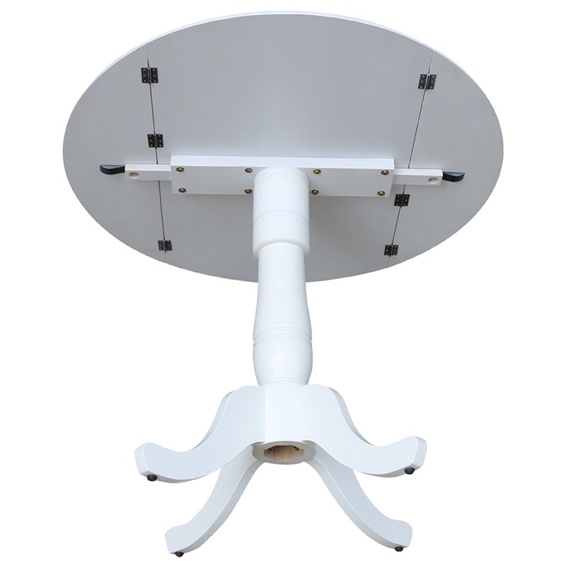 International Concepts Drop Leaf Counter Height Dining Table in White