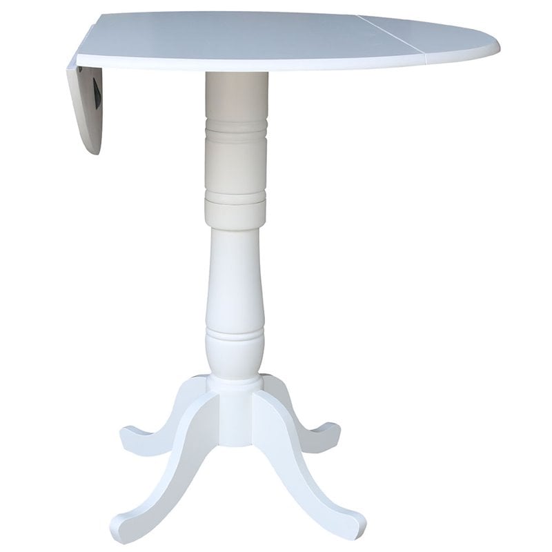 International Concepts Drop Leaf Bar Table in White