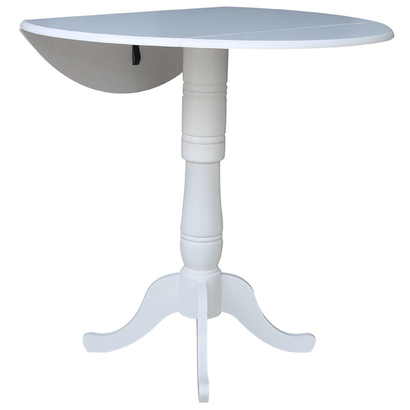 International Concepts Drop Leaf Bar Table in White