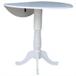 International Concepts Drop Leaf Bar Table in White