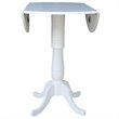 International Concepts Drop Leaf Bar Table in White