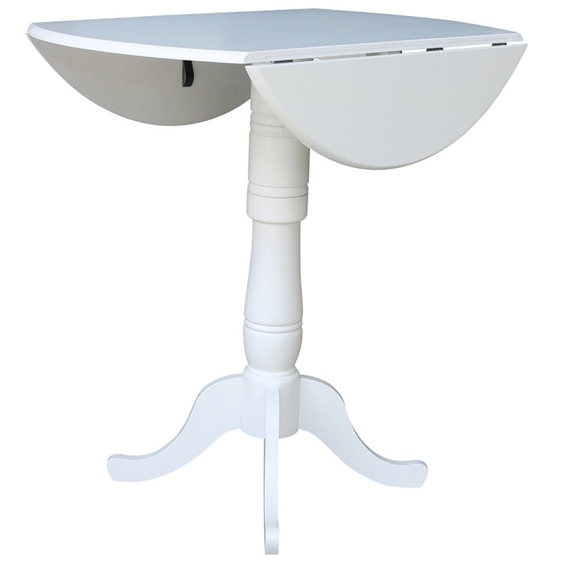 International Concepts Drop Leaf Bar Table in White