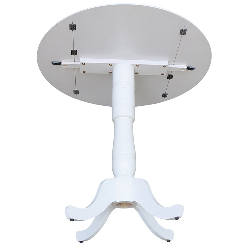 International Concepts Drop Leaf Bar Table in White