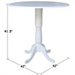 International Concepts Drop Leaf Bar Table in White