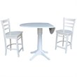 International Concepts 3 Piece Counter Height Dining Set in White