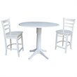 International Concepts 3 Piece Counter Height Dining Set in White
