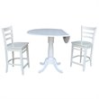 International Concepts 3 Piece Counter Height Dining Set in White