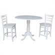 International Concepts 3 Piece Counter Height Dining Set in White