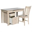 International Concepts 3 Piece Unfinished Writing Desk Set
