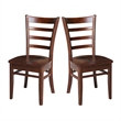 International Concepts Set of Two Solid Wood Emily Side Chairs in Espresso