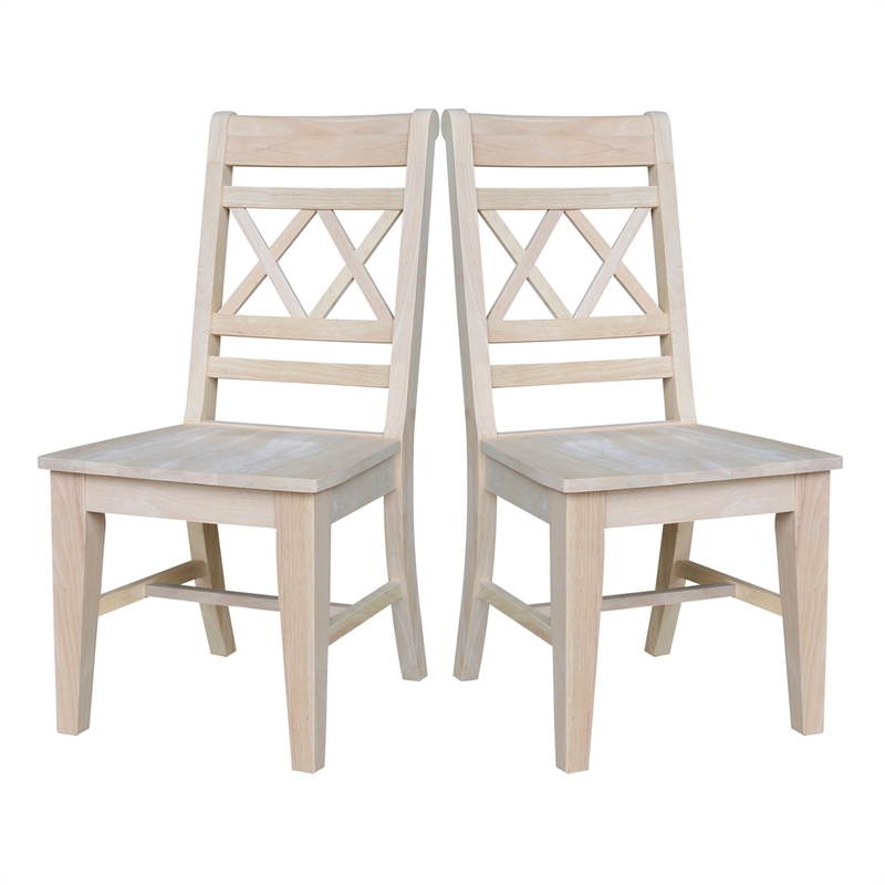 International Concepts Canyon Collection Set of Two Double X- Back Chairs
