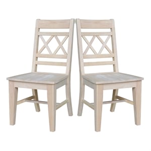 International Concepts Canyon Collection Set of Two Double X- Back Chairs