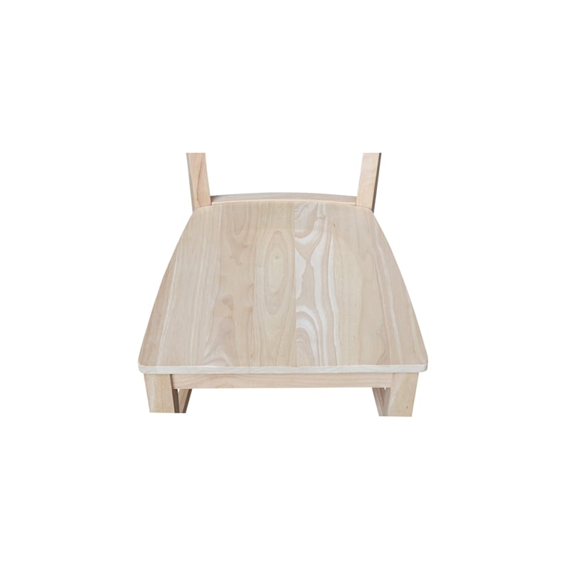 Canyon Collection Set of Two Wood Solid Back Chairs in Unfinished