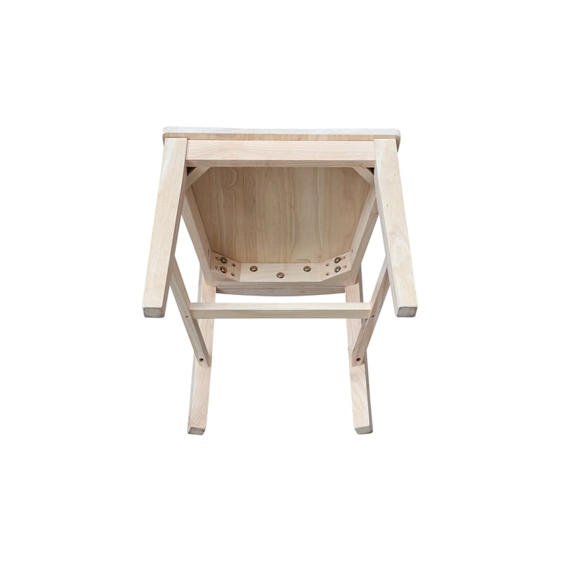 Canyon Collection Set of Two Wood Solid Back Chairs in Unfinished