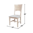 Canyon Collection Set of Two Wood Solid Back Chairs in Unfinished