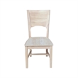 Canyon Collection Set of Two Wood Solid Back Chairs in Unfinished