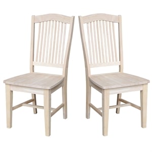 International Concepts Set of Two Solid Wood Stafford Chairs in Unfinished