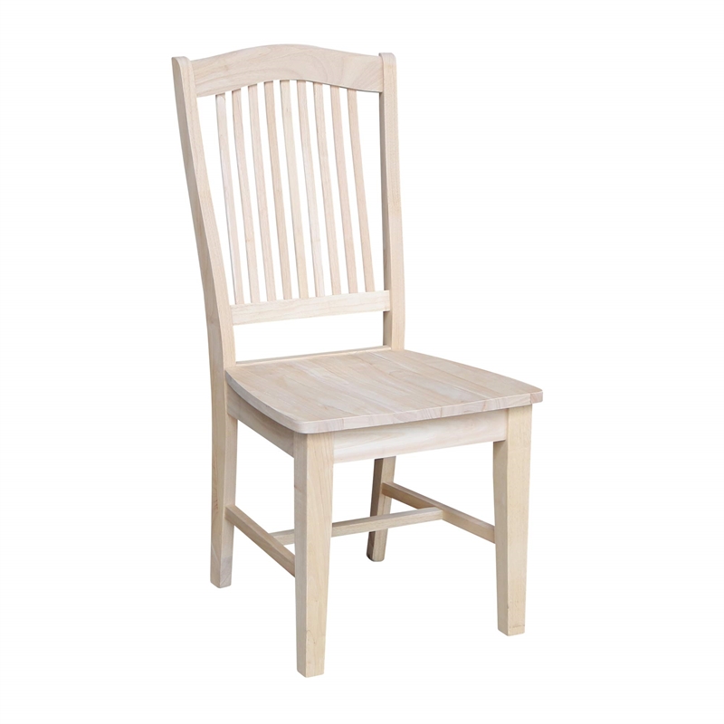 International Concepts Set of Two Solid Wood Stafford Chairs in Unfinished