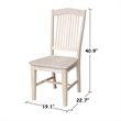 International Concepts Set of Two Solid Wood Stafford Chairs in Unfinished