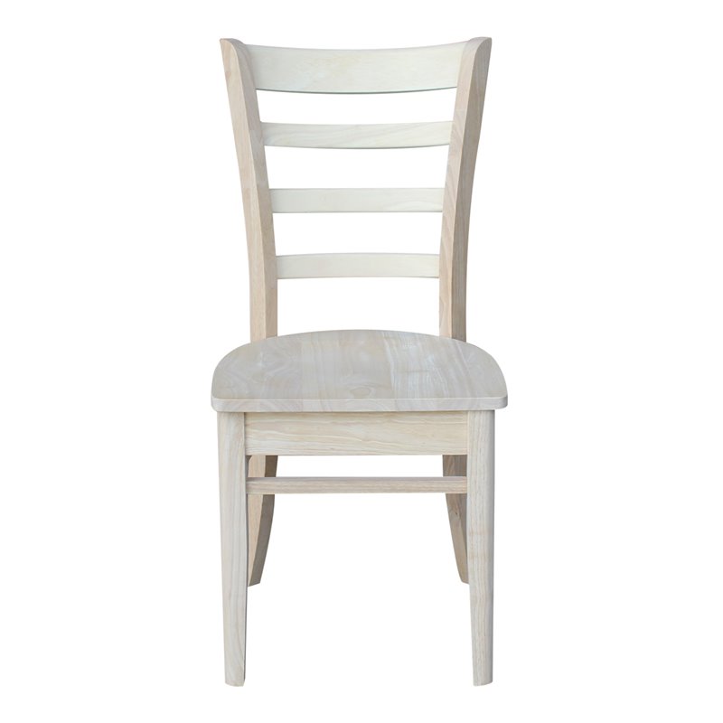 International Concepts Set of Two Solid Wood Emily Side Chairs in Unfinished